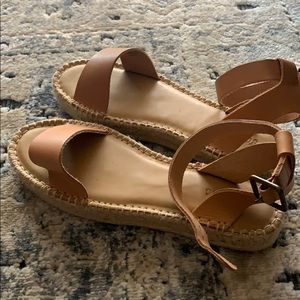 Brown soludos sandals. Narrow